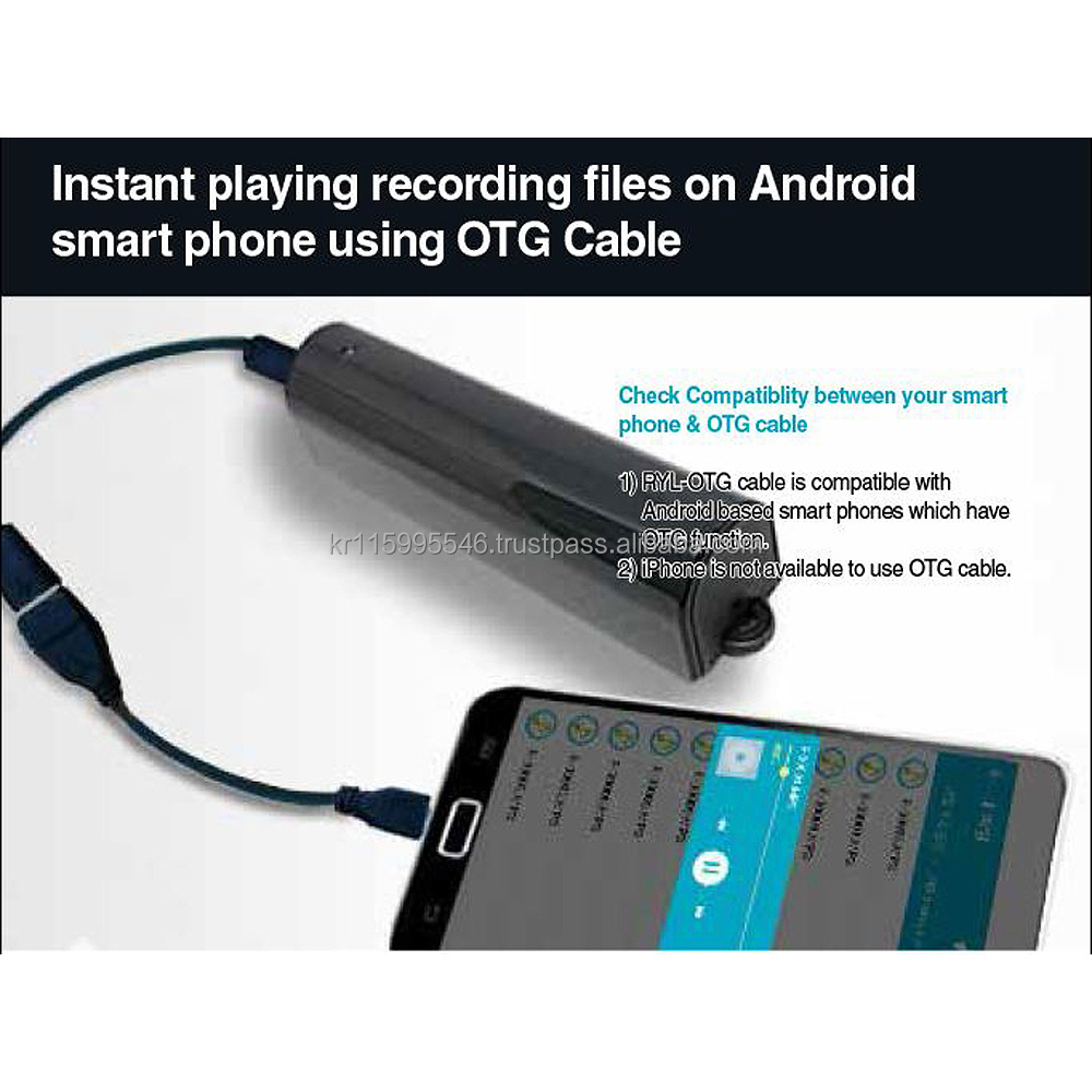 RYL Voice Recorder & Smartphone Charger USR-500 Instant Playing Recording Files on Android Smart Phone Using OTG Cable