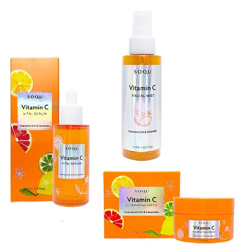 Korean cosmetic SOQU VITAMIN C ILLUMINATING CREAM lotion Anti aging whitening Kbeauty skin care made in korea