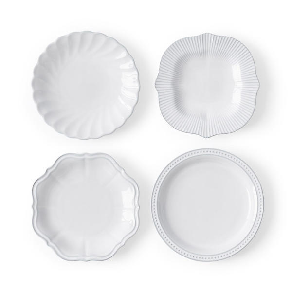 Blanc Plate 4P Set Korean Dinnerware Set Home Ware White Ceramic Plates Dishwasher Dinner Set