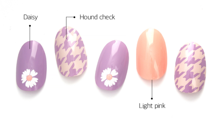 Lovely Daisy (45922) Korean High Quality Nail Wrap Patch Self Adhesive nail art stickers Sets K-beauty made in korea