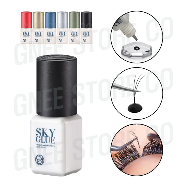 Fast Dry Long Lasting Sky Glue D+ 5ml for Eyelash Extensions Korea Original Sky Glue Black Cap Lash Glue Adhesive Private Label