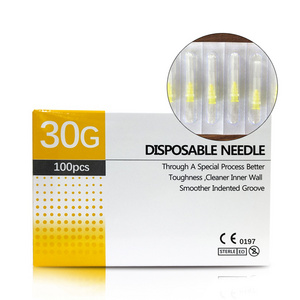 Safety sterile disposable yellow 30g 4mm meso hypodermic needles for mesotherapy