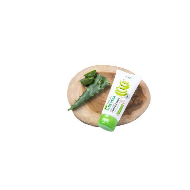 Korean No.1 cosmetic brand SOQU's ALOE VERA DEEP CLEAN FOAM CLEANSER deep clean facial skin daily face caring