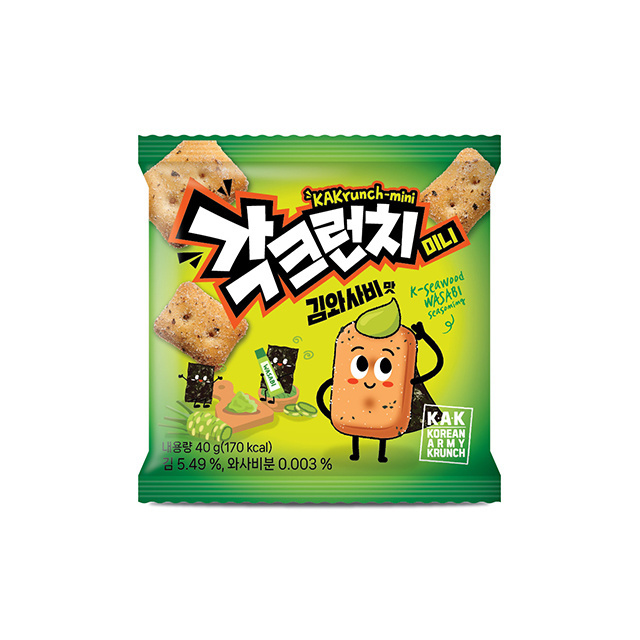 (JINNY J international)-kakcrunch wasabi korean snack one bite size taste the full flavor of the snack best in Korea KOTRA