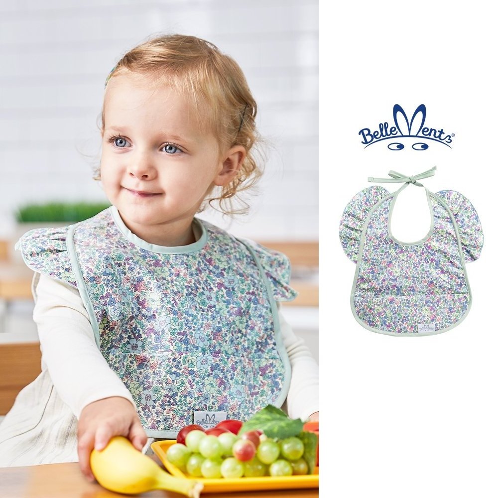 Korean Kids Items [Bellement] Angel Waterproof Bib/Baby Bib-Purple Botanic by Lotte Duty Free