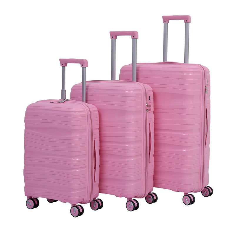 Korean Wholesale Fashion Universal Wheel 20 24 28 inch Password Spinner PP Carry On Travel Bags Cabin Luggage Suitcase