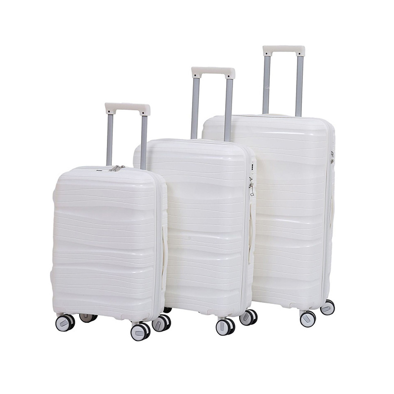 Korean Wholesale Fashion Universal Wheel 20 24 28 inch Password Spinner PP Carry On Travel Bags Cabin Luggage Suitcase