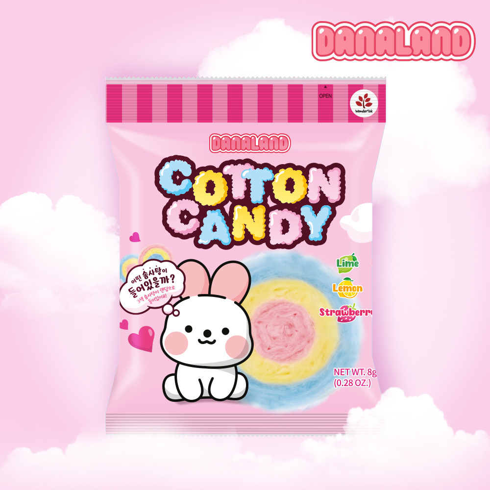 Latest Arrival Beauty Mixed Cotton Candy Organic Korean Shipping Colorful Candies Snacks Various Flavors Candy Soft