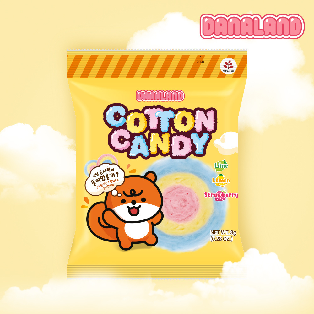 Latest Arrival Beauty Mixed Cotton Candy Organic Korean Shipping Colorful Candies Snacks Various Flavors Candy Soft