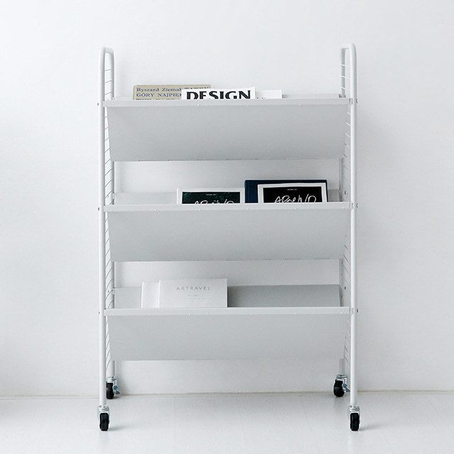 RATNER Floor-Standing Magazine Rack 3-tier the deep and wide V-shaped shelf is generous in size and has good storage capacity