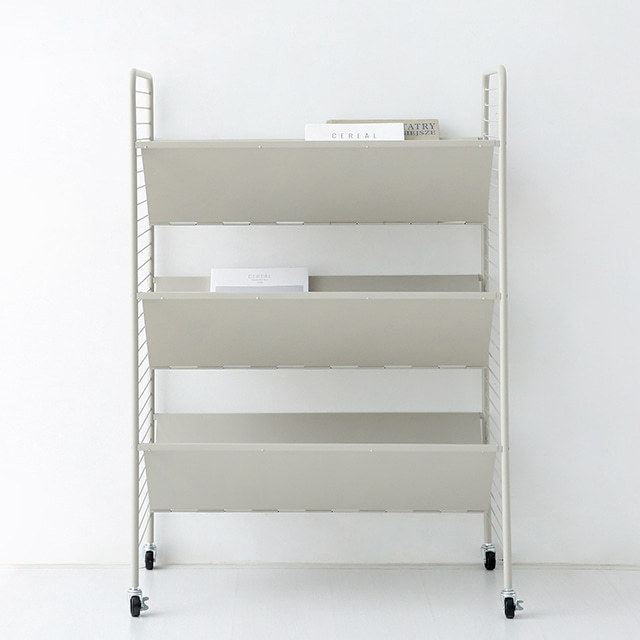 RATNER Floor-Standing Magazine Rack 3-tier the deep and wide V-shaped shelf is generous in size and has good storage capacity