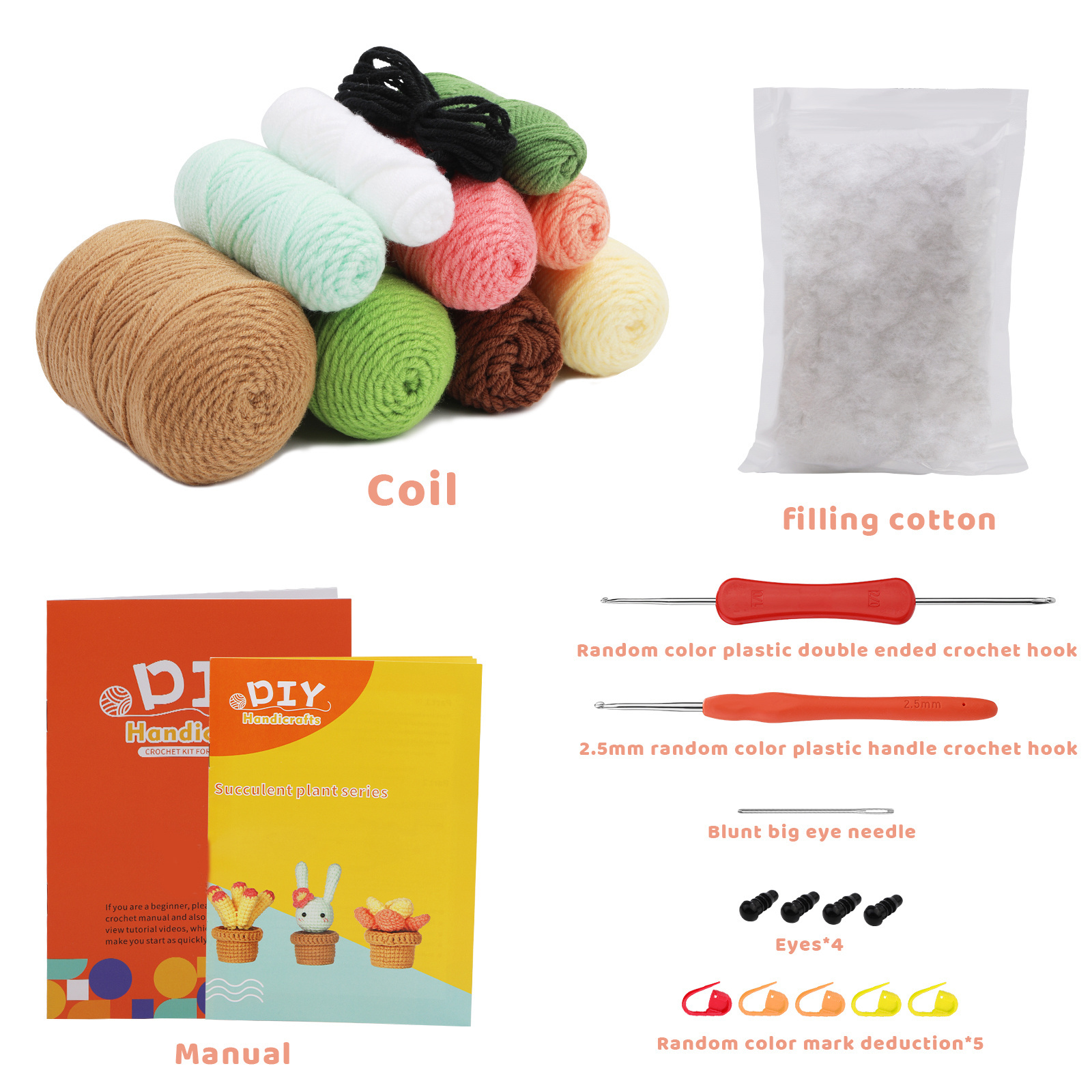 China manufacture New design accessories for knitting beginner crochet kit with yarn set crochet hook full crochet starter kit