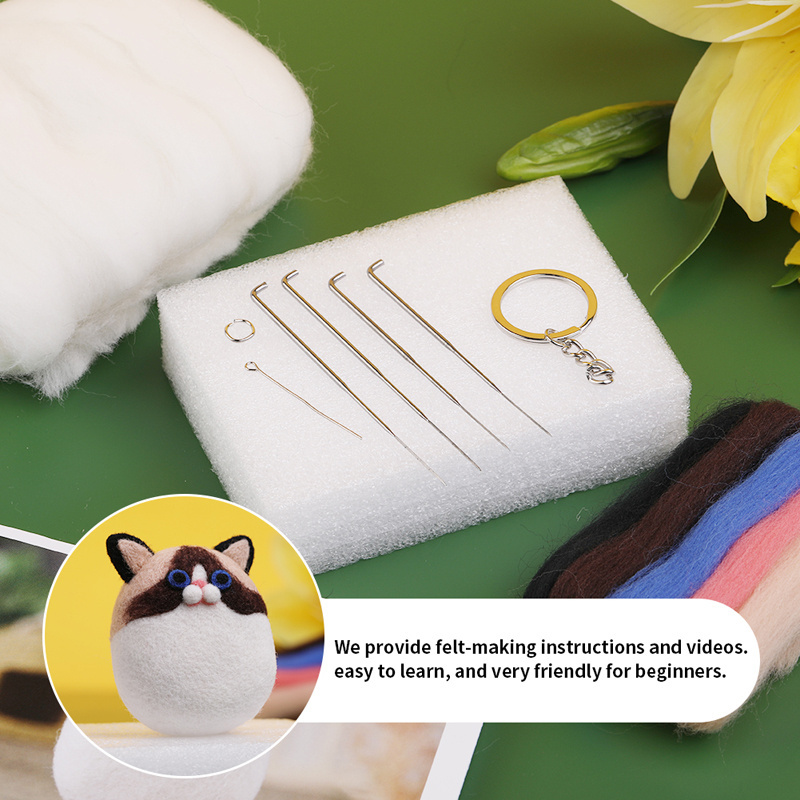 Hot sell diy felt craft kit needle felting kit diy felting kits for beginners adult