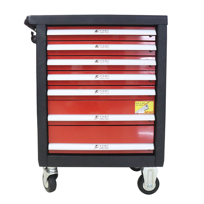 KAFUWELL PK0002T 7 Drawers Servante Atelier Professional Garage Cabinet With Full Of Tools Germany Tools Trolley