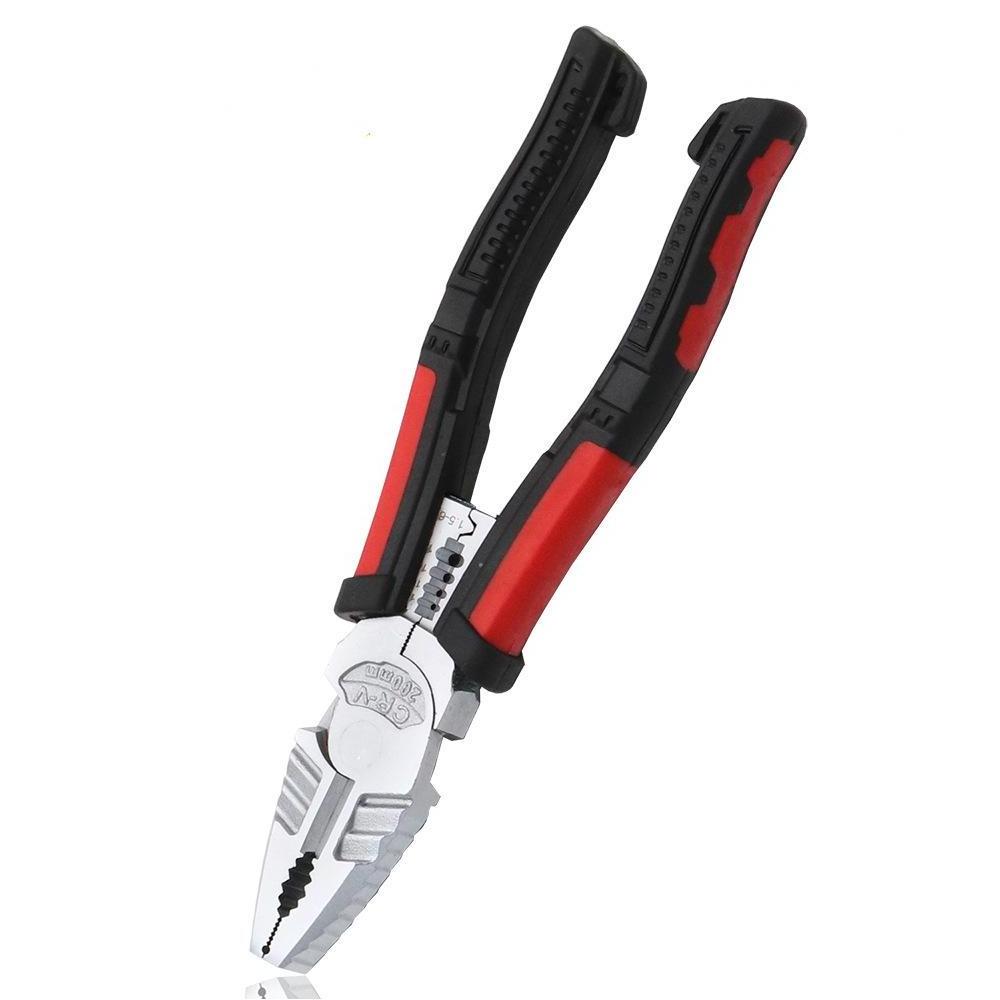 KAFUWELL PL24175F 8 Inch 7 In 1 Cr-v Cable-cutting Pliers Long Nose Pliers Wire Stripper Combination Pliers Multitool