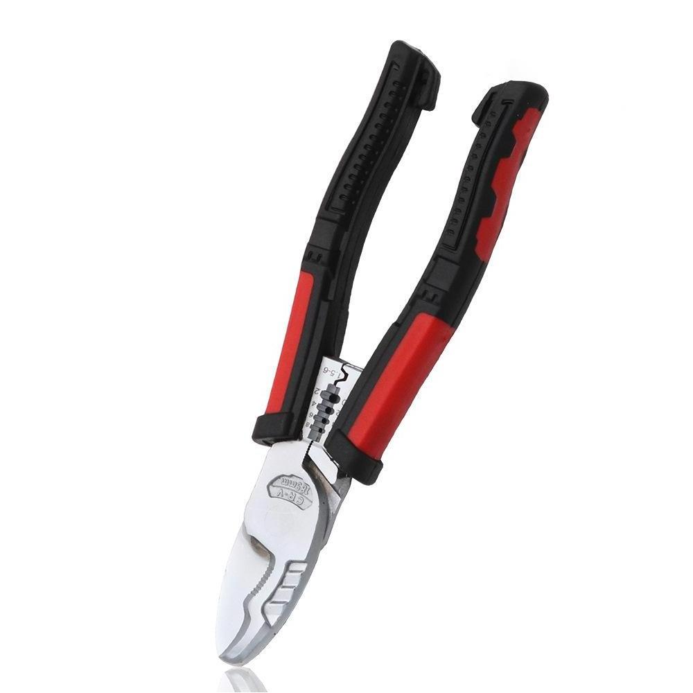 KAFUWELL PL24175F 8 Inch 7 In 1 Cr-v Cable-cutting Pliers Long Nose Pliers Wire Stripper Combination Pliers Multitool