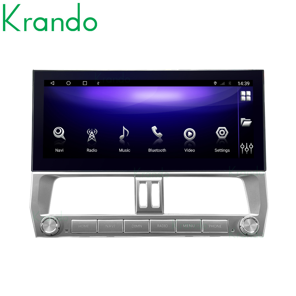 Krando Android 12.0  radio car multimedia system carplay AI Box navi player For Toyota Prado 2018-2020 head unit car monitor