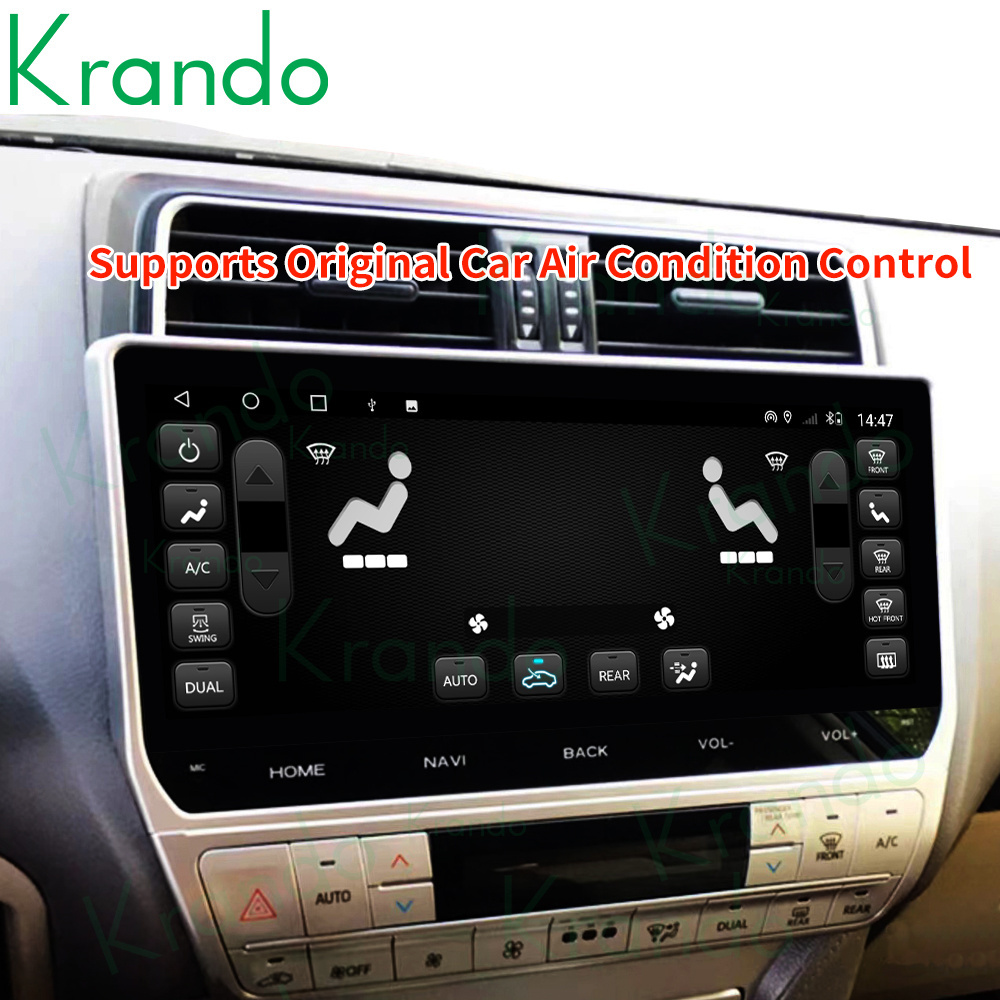 Krando Android 12.0  radio car multimedia system carplay AI Box navi player For Toyota Prado 2018-2020 head unit car monitor