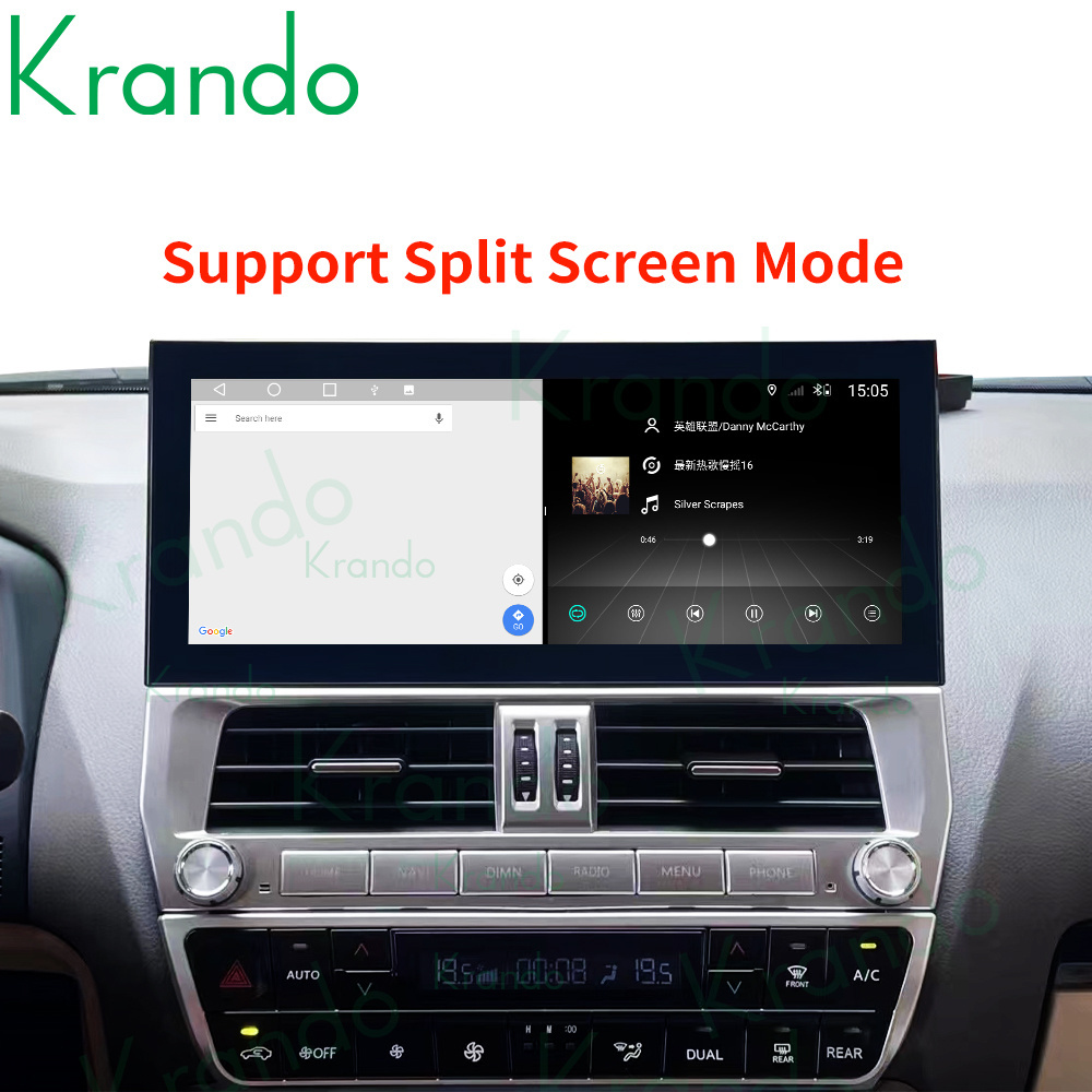 Krando Android 12.0  radio car multimedia system carplay AI Box navi player For Toyota Prado 2018-2020 head unit car monitor