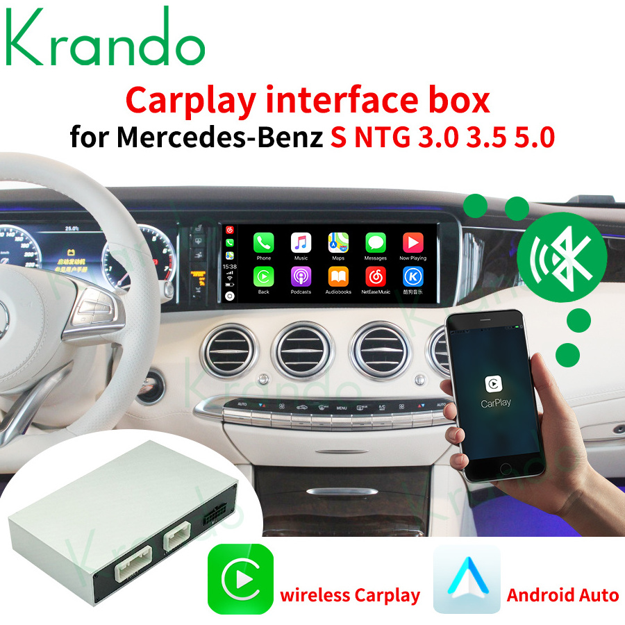 Krando  Car Navigation GPS wireless stereo carplay Interface Box for  Mercedes Benz S CLASS W221 2011-2013 wireless AI Box