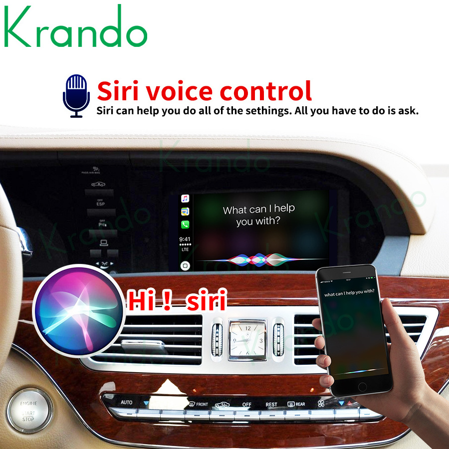 Krando  Car Navigation GPS wireless stereo carplay Interface Box for  Mercedes Benz S CLASS W221 2011-2013 wireless AI Box