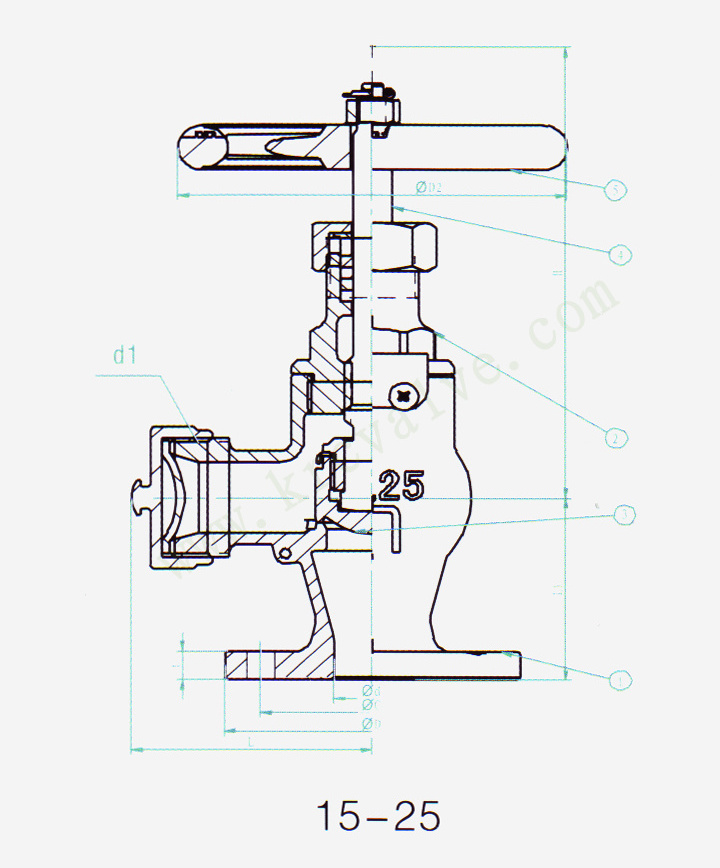 JIS Marine Valve F7334B Marine Angle Fire Hose Valve 10K 5K