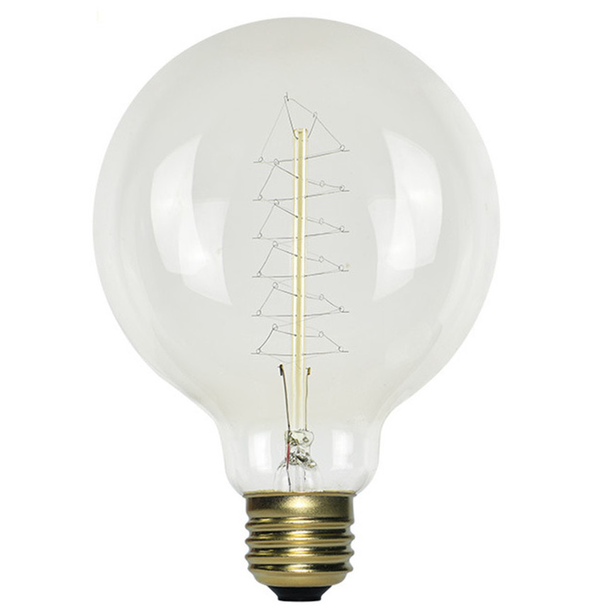 G-95 Spiral Tungsten Light Bulbs Halogen Filament 220V 40W LED  Edison Bulb Amber Glass 40 watt Led Lamp Vintage Edison lamps