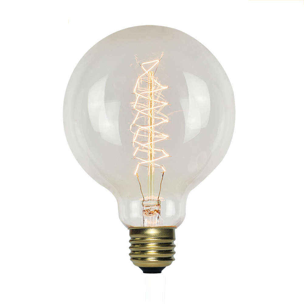 G-95 Spiral Tungsten Light Bulbs Halogen Filament 220V 40W LED  Edison Bulb Amber Glass 40 watt Led Lamp Vintage Edison lamps