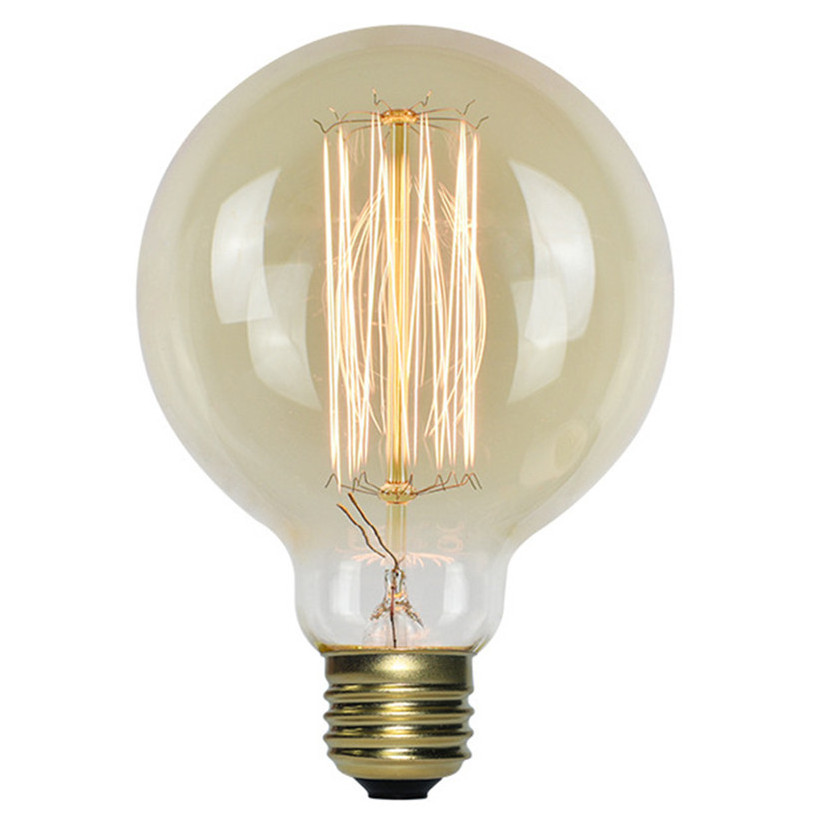 G-95 Squirrel cage Factory Price Filament Tungsten Edison Bulbs Antique  Amber Glass 40 watt G80 Led Lamp