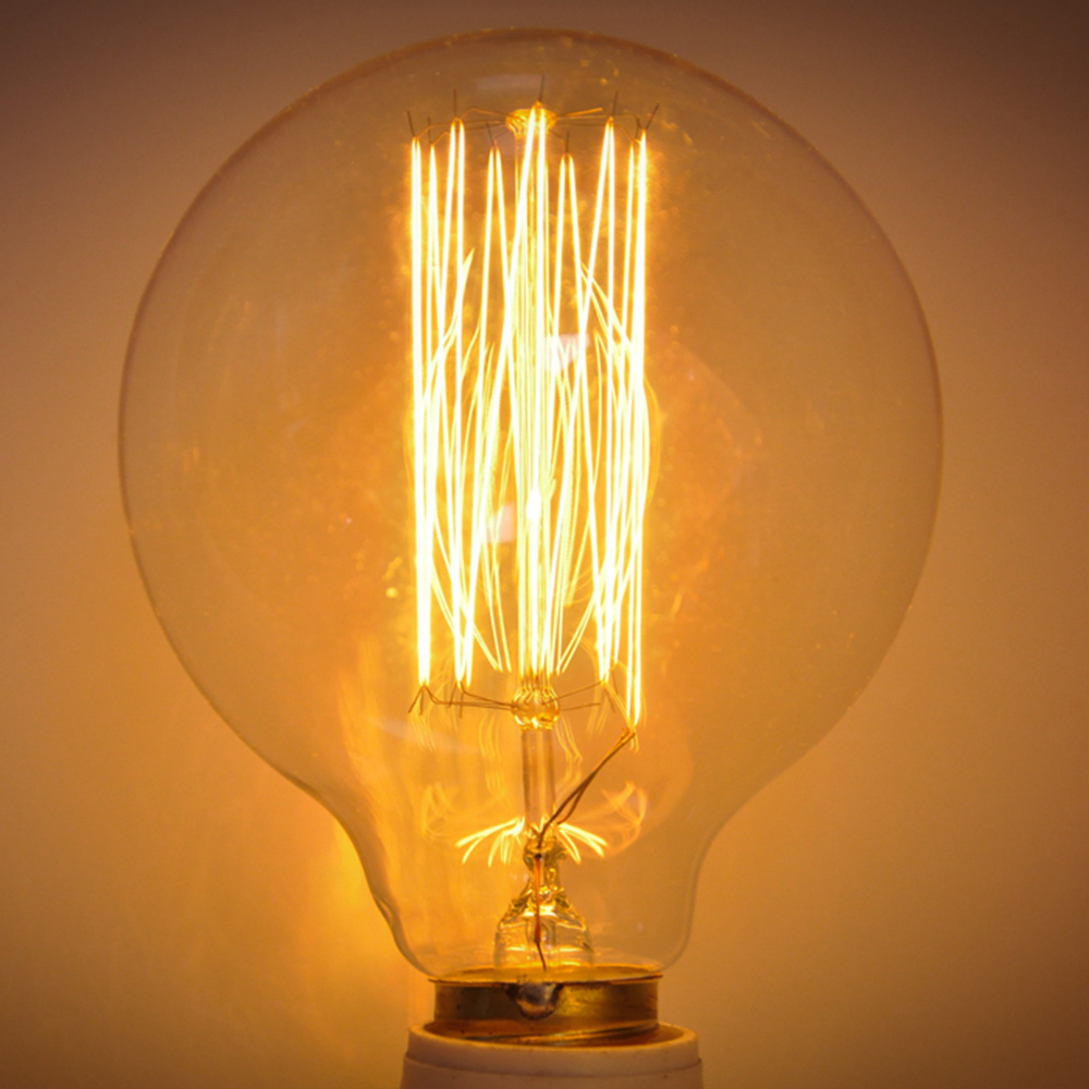 G-95 Squirrel cage Factory Price Filament Tungsten Edison Bulbs Antique  Amber Glass 40 watt G80 Led Lamp