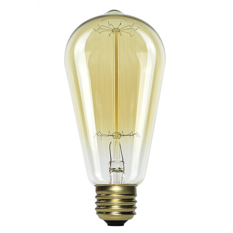 ST64 Nipple Squirrel Cage Retro Decorative Lighting Edison Bulb Light Incandescent Amber Glass E27 Base