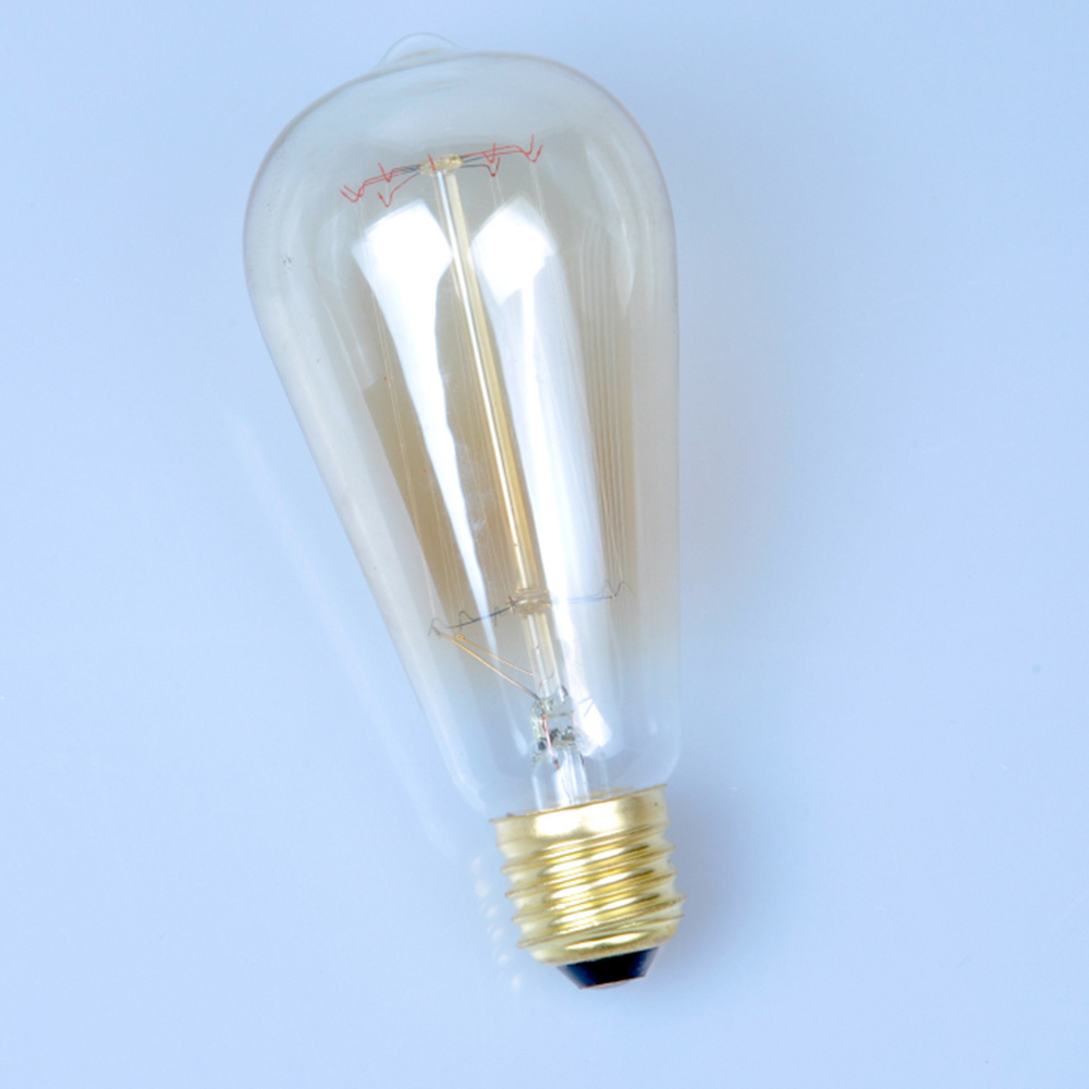 ST64 Nipple Squirrel Cage Retro Decorative Lighting Edison Bulb Light Incandescent Amber Glass E27 Base