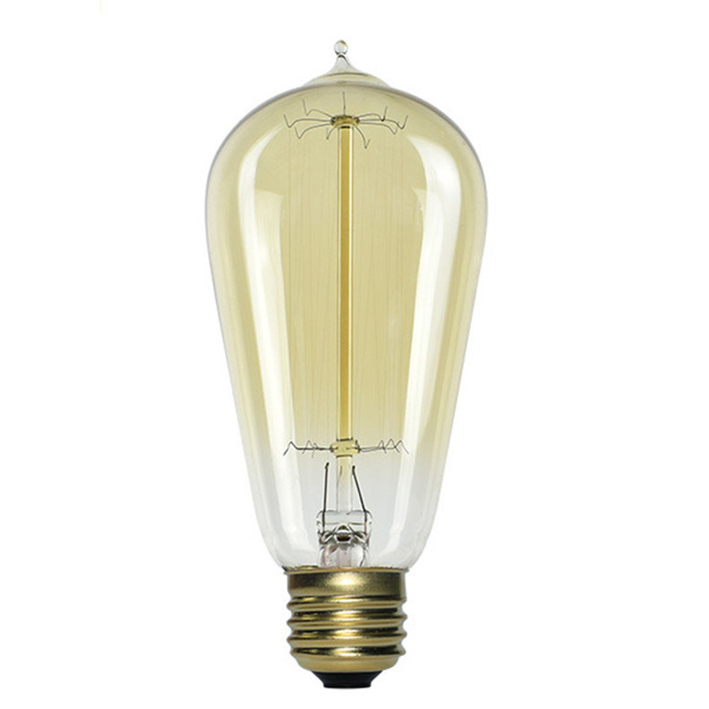 ST58 Vintage Edison Cage 40W  Light Bulb Filament Lamp 220V Antique LED Tungsten Bulb light source