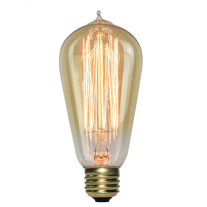 ST58 Vintage Edison Cage 40W  Light Bulb Filament Lamp 220V Antique LED Tungsten Bulb light source