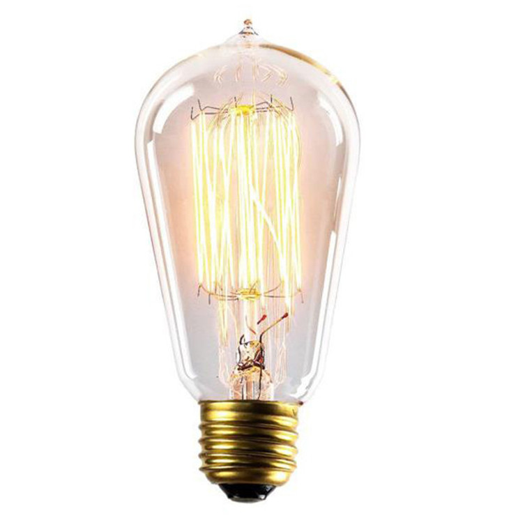 ST58 Vintage Edison Cage 40W  Light Bulb Filament Lamp 220V Antique LED Tungsten Bulb light source