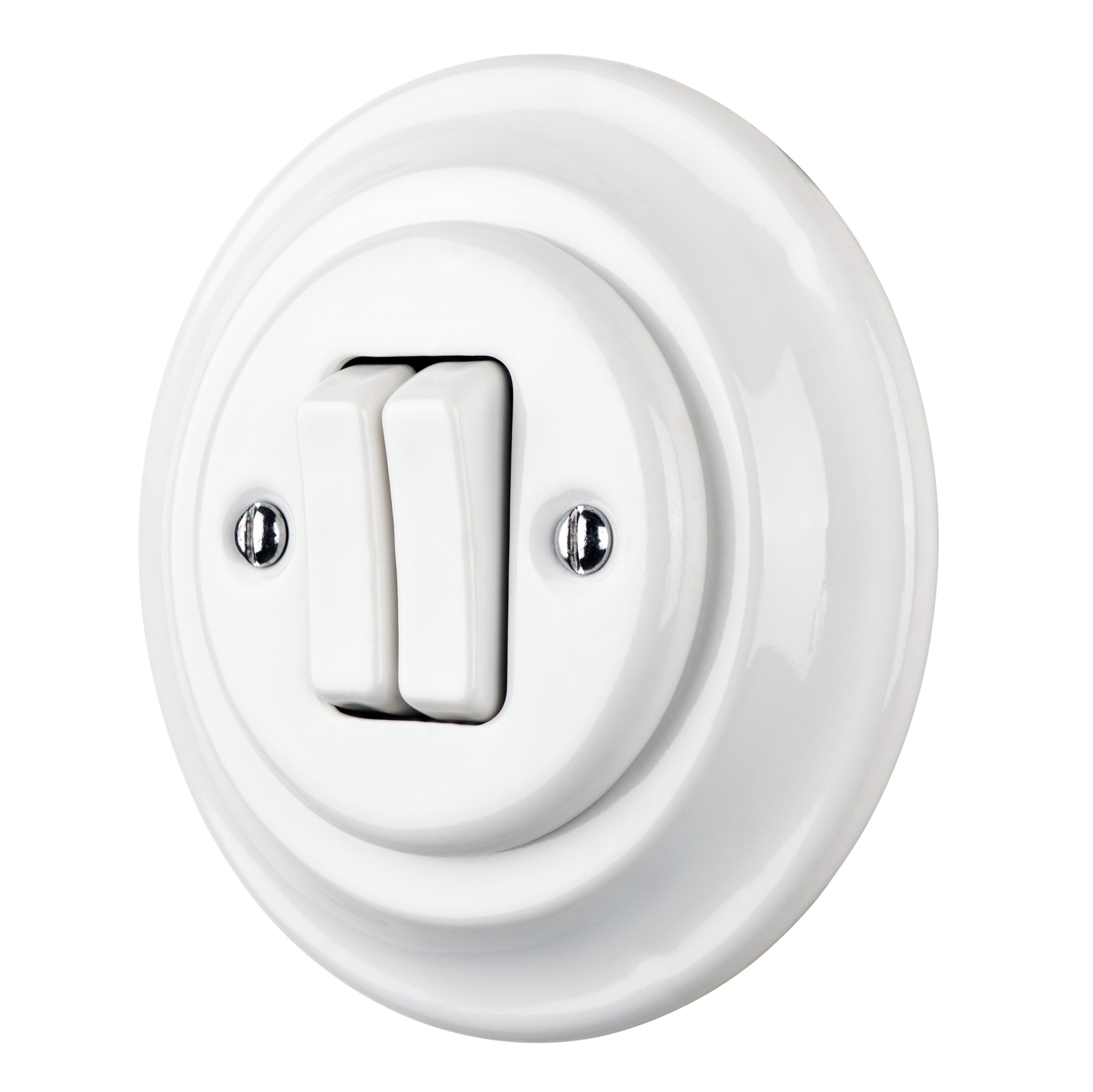 Porcelain Glazed Round Wall Switch Socket Panel Frame for Recessed Installation