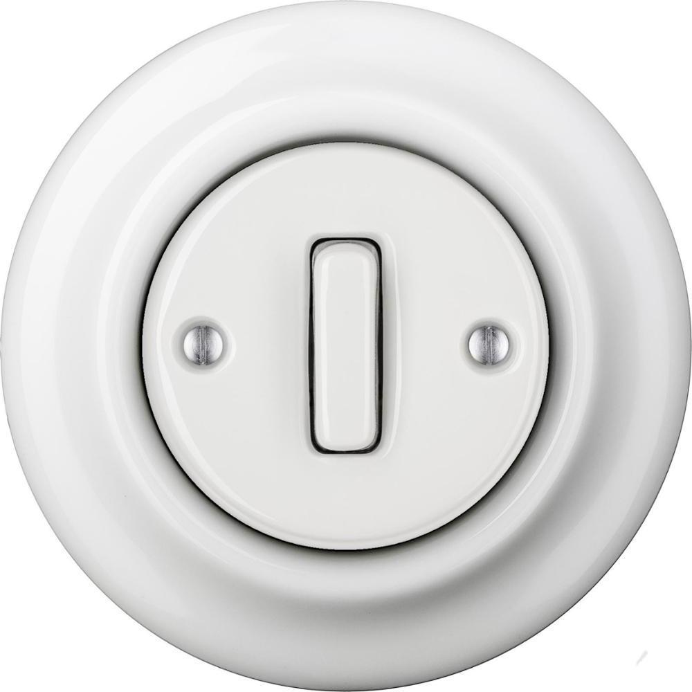 Porcelain button power switch one way two way flush mounted wall switches