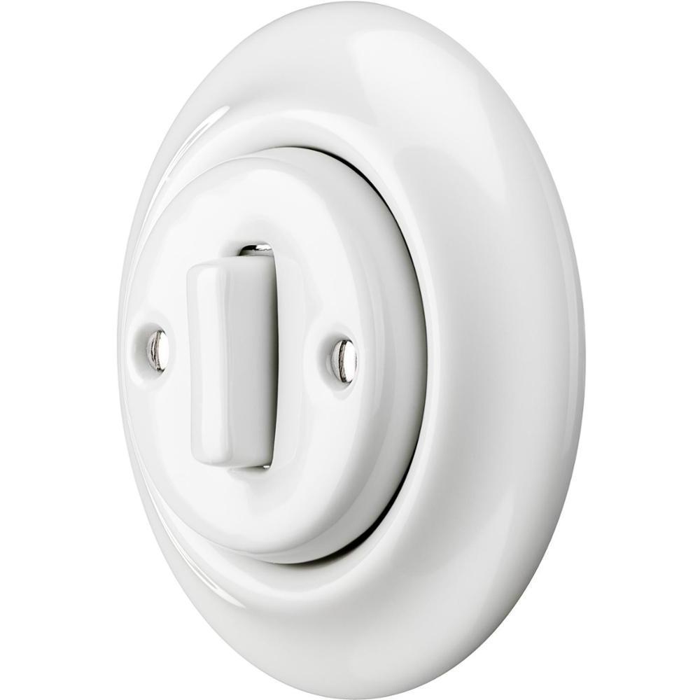 Porcelain button power switch one way two way flush mounted wall switches