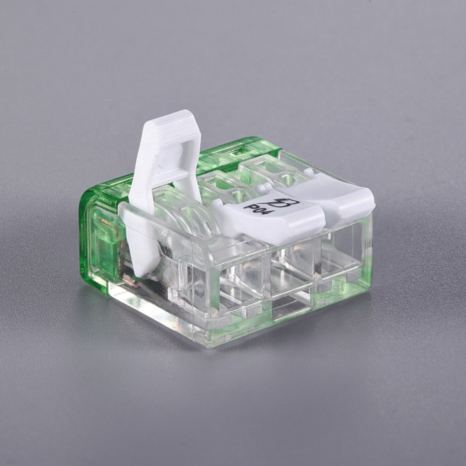 BELEKS hot sale transparent housing compact splicing push in connector with operating levers for LED lights