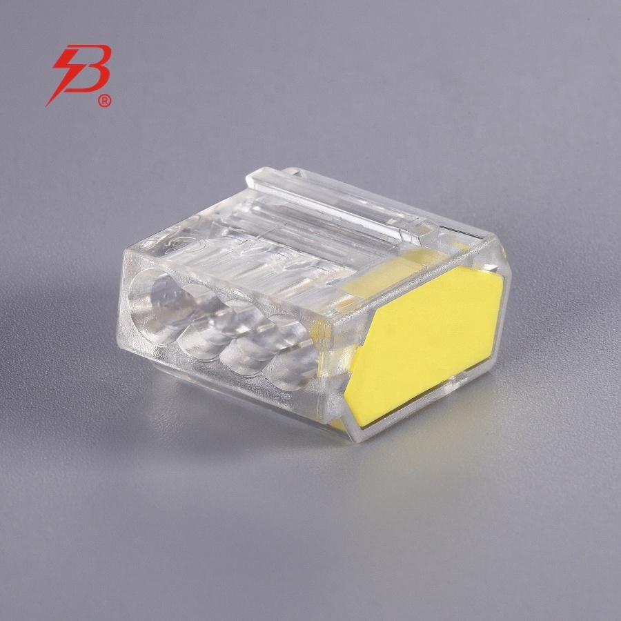 BELEKS 2 pin transparent housing push in wire connector for cable connection and lights