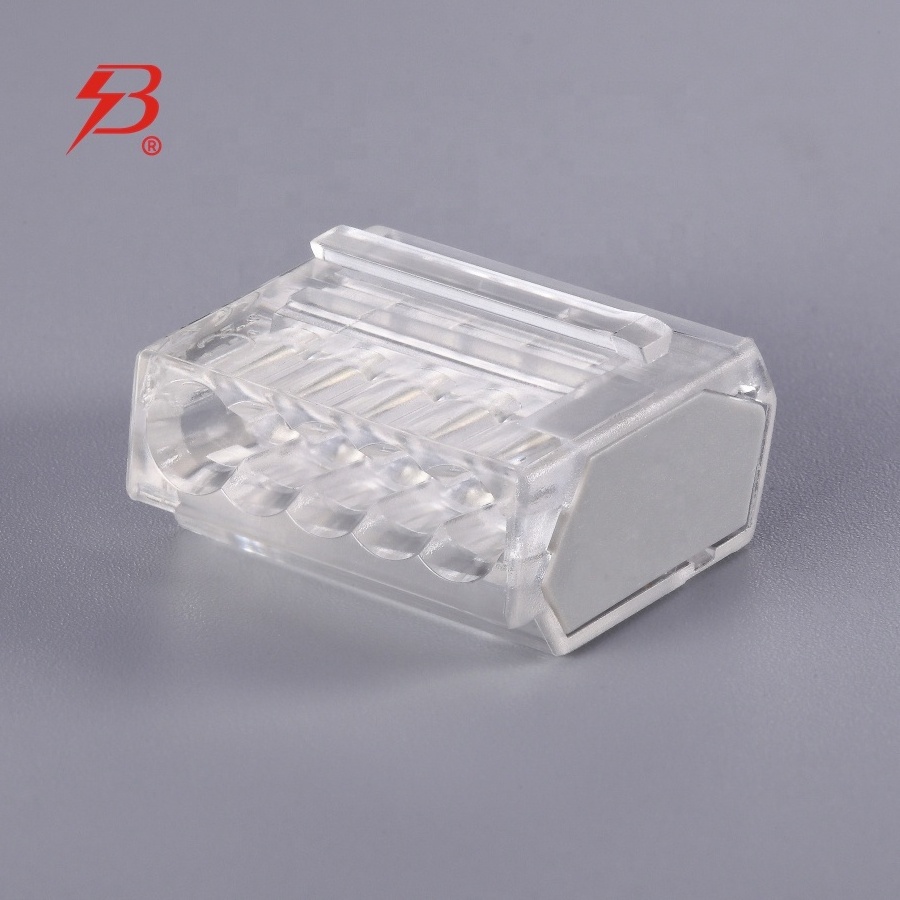 BELEKS 2 pin transparent housing push in wire connector for cable connection and lights