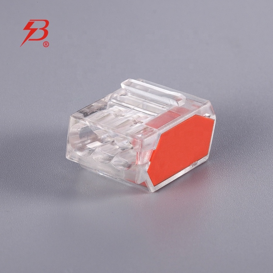 BELEKS 2 pin transparent housing push in wire connector for cable connection and lights