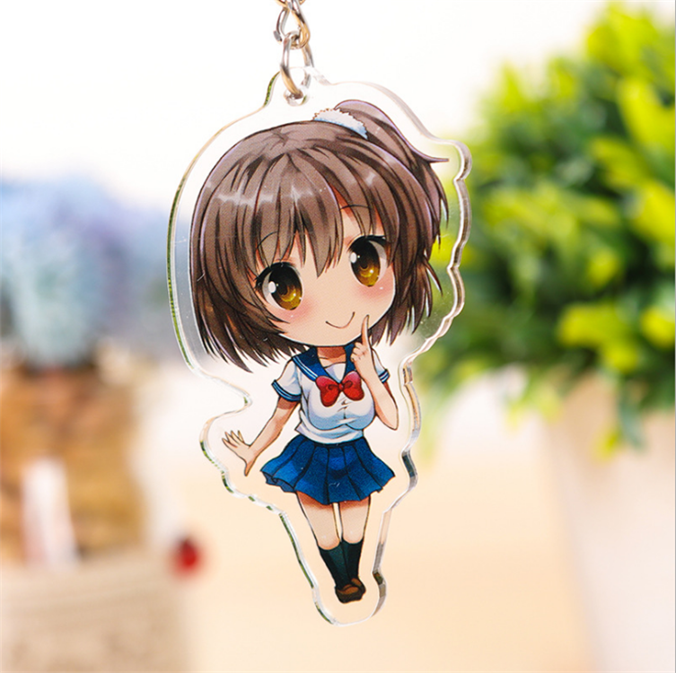 Custom Logo Cute Anime Kpop Acrylic Charm Keychain For Promotion