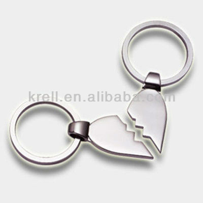 Fashion custom logo metal lover keychains key ring for couples