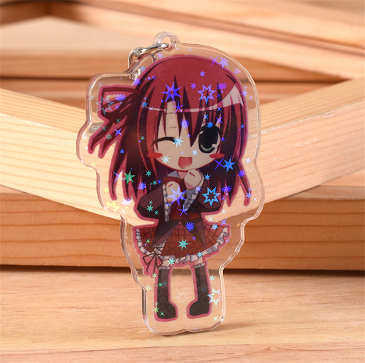 Custom Logo Cute Anime Kpop Acrylic Charm Keychain For Promotion