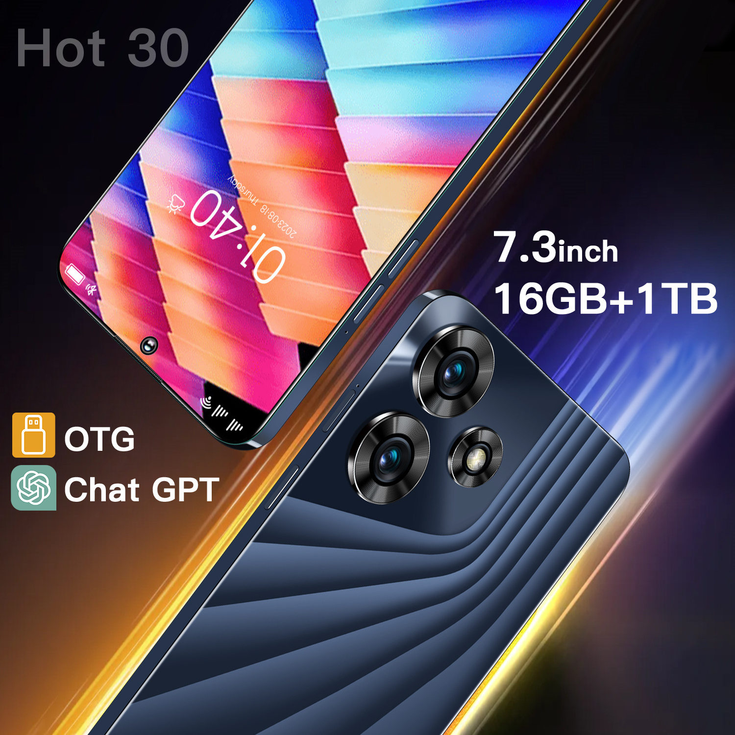 New Arrival 7.3'' Sreen Hot 30 5g Smartphone 48mp+72mp Unlock Best Gaming phones Slim Tecno camon 20 pro Android Mobile Phone