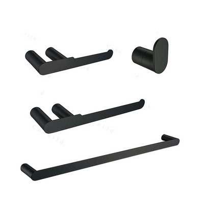 Bathroom Accessories Hardware Set Black Towel Bar Toilet roll Holder Towel Ring Robe Hooks