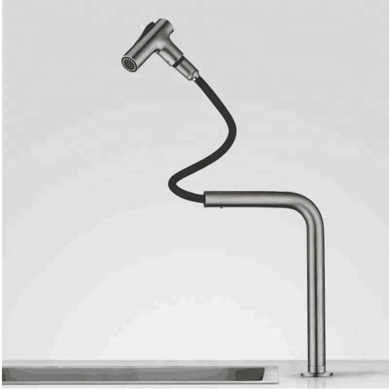 Pull Down Out Flexible Hose 3 Way Usa Water  Filter &Tap 3 Way Pull-out Spout  2 holes  Kitchen Sink Faucet