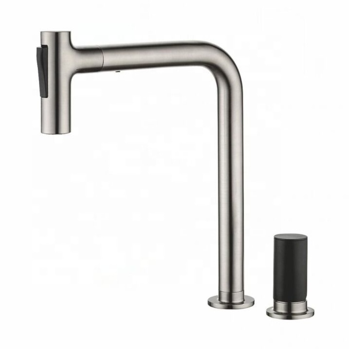 Pull Down Out Flexible Hose 3 Way Usa Water  Filter &Tap 3 Way Pull-out Spout  2 holes  Kitchen Sink Faucet