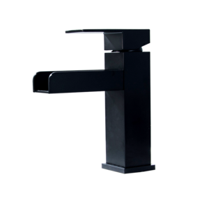 Australia Standard Watermark Approval DR Brass Matte Black Waterfall Taps, Deck Mounted Bathroom Wash Basin Faucet